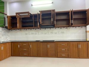 Tủ Bếp Nhôm Vân Gỗ Grando