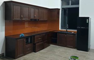 Tủ Bếp Nhôm Vân Gỗ Queen Việt