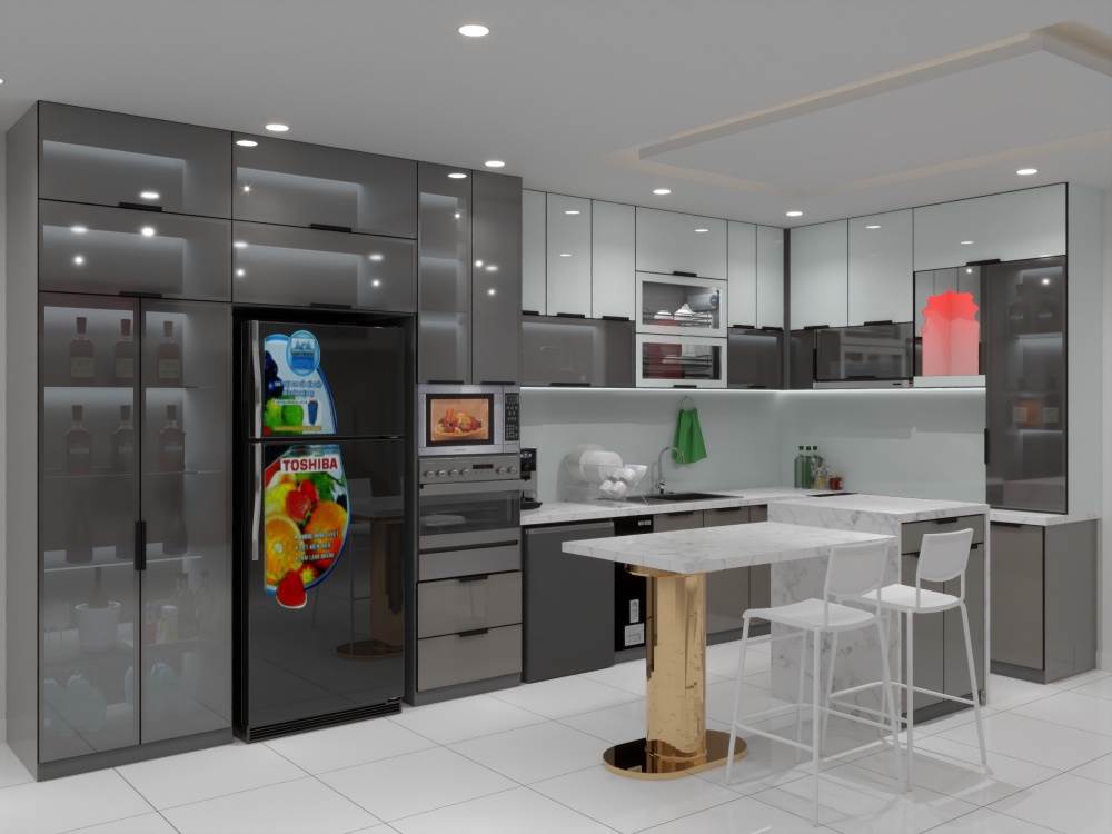 Tủ bếp nhôm cao cấp