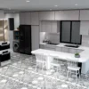 Tủ Bếp Nhôm Lá Ghép 