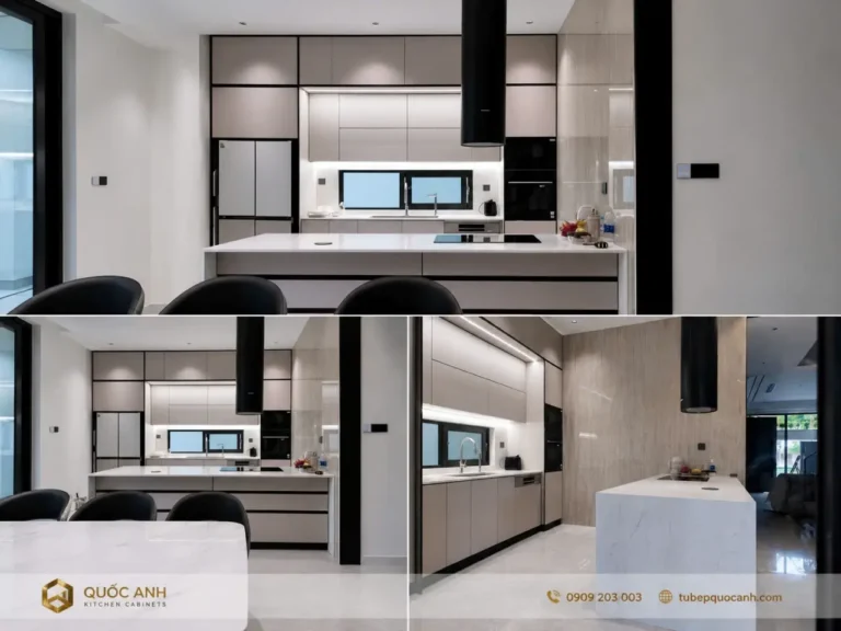Bàn Giao Công Trình Tủ Bếp Inox Cánh Kính - Bình Dương