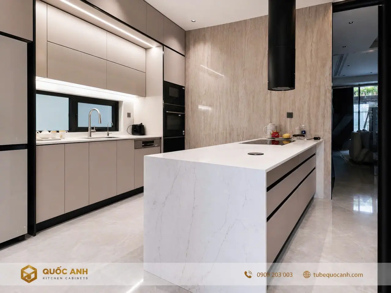 Bàn Giao Công Trình Tủ Bếp Inox Cánh Kính - Bình Dương