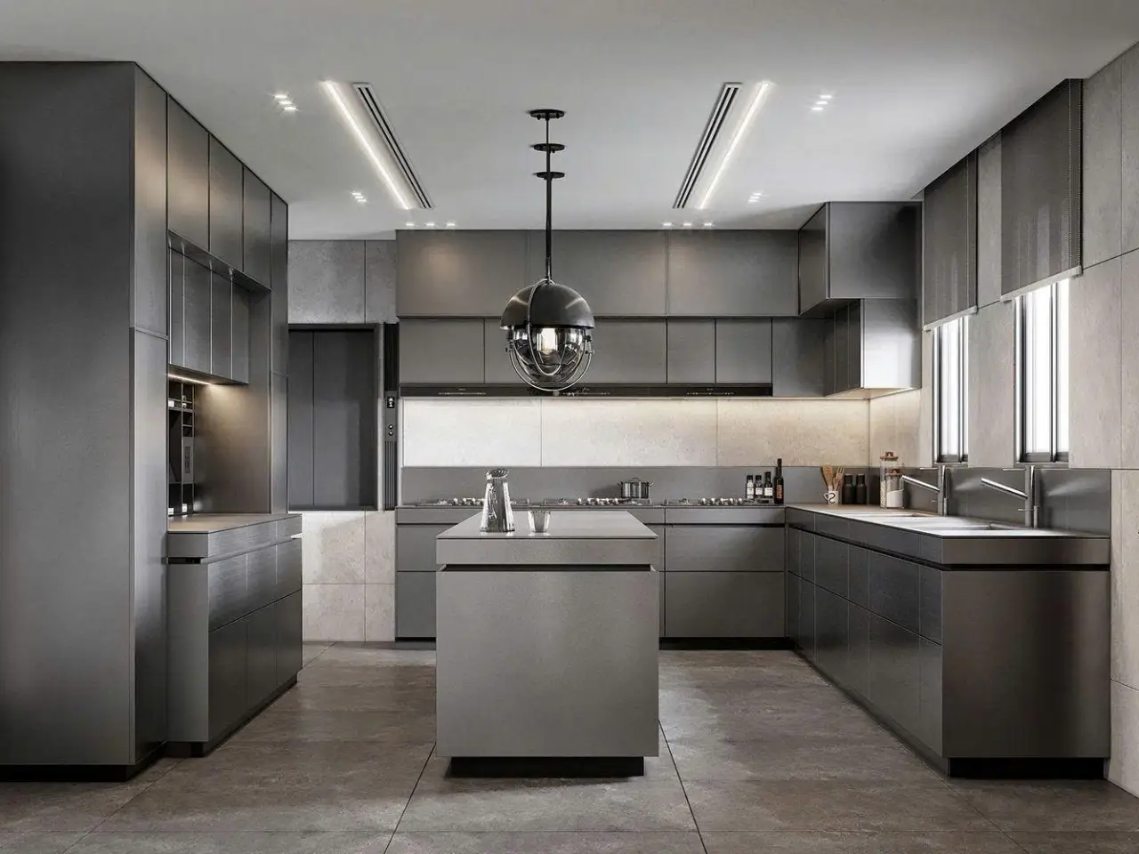 Tủ Bếp Inox Cánh Kính