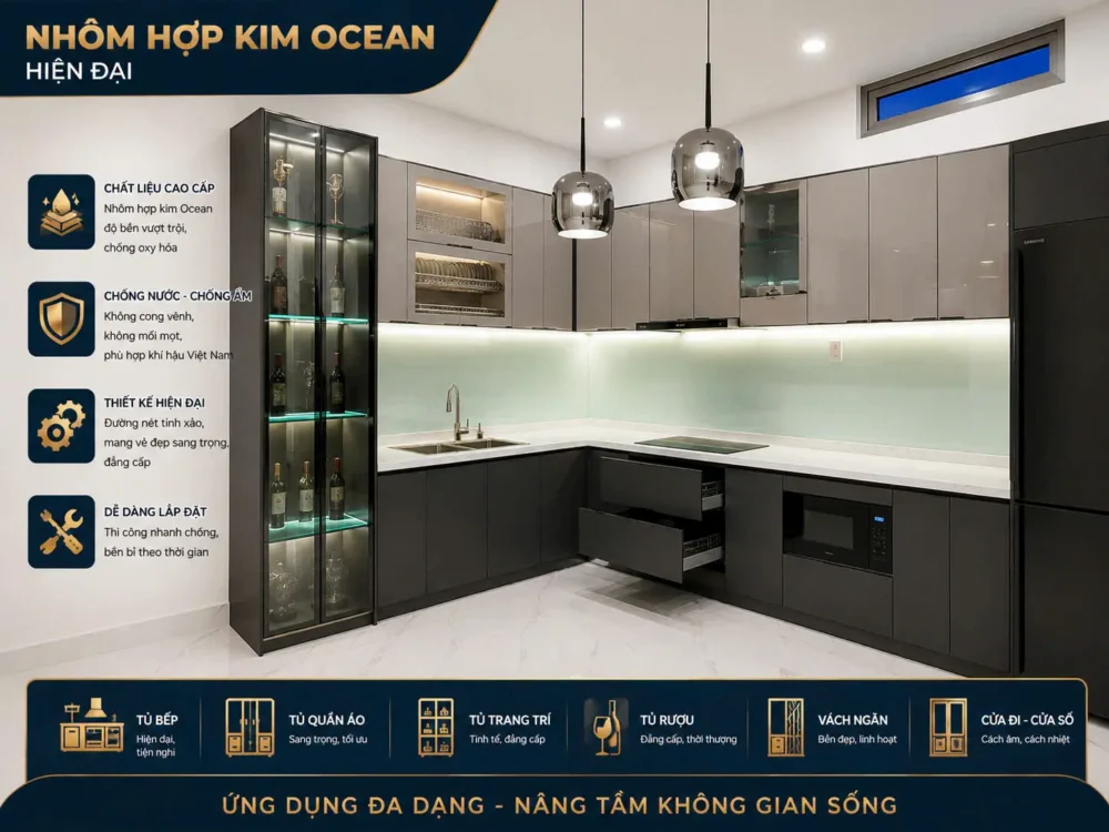 tu-bep-nhom-ocean (5) Tủ Bếp Nhôm Ocean Luxury