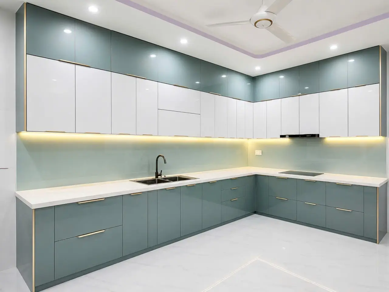 Công Trình Cô Hằng- Tủ Bếp Nhôm Hợp Kim Nguyên Tấm